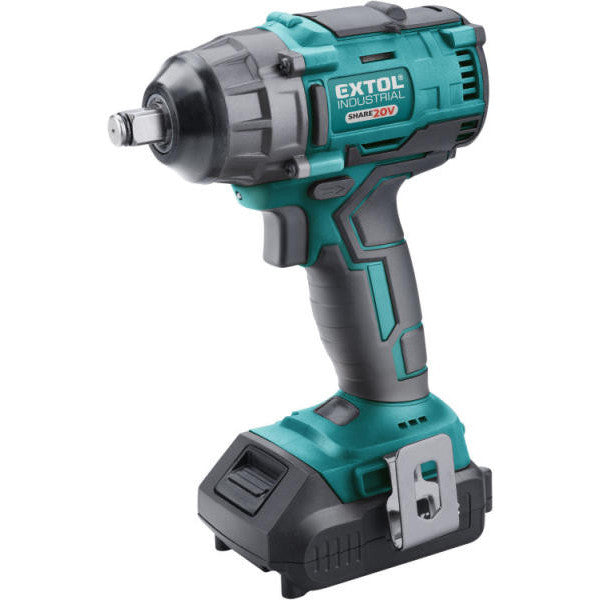 EXTOL INDUSTRIAL akkus ütvecsavarozó, Share20V, 1/2" Li-ion; 1db 20V akku: 2Ah, 250 Nm (8791810)