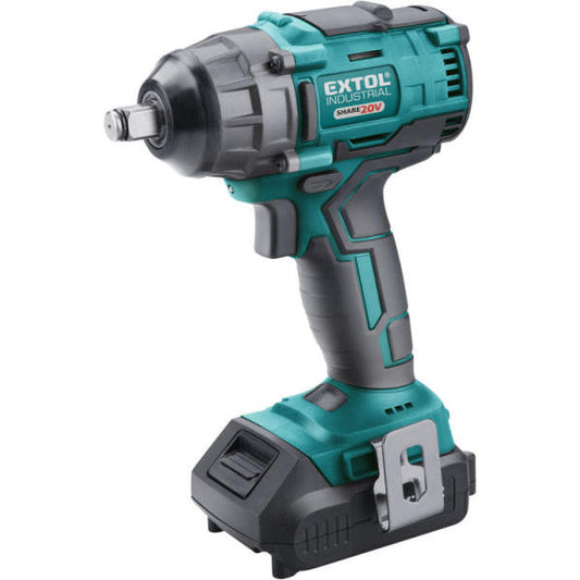 EXTOL INDUSTRIAL akkus ütvecsavarozó, Share20V, 1/2" Li-ion; 1db 20V akku: 2Ah, 250 Nm (8791810)